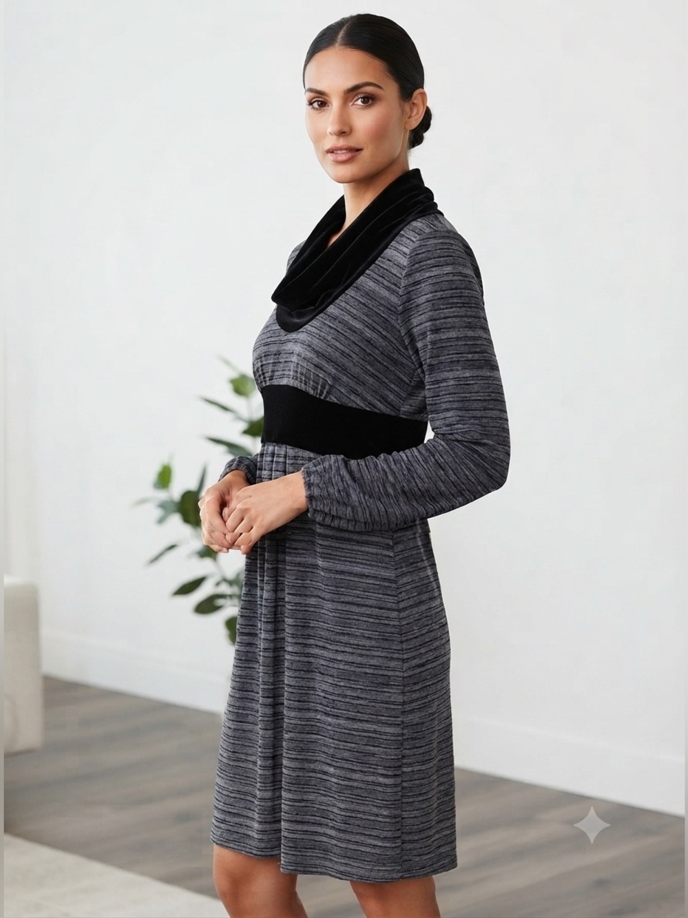 Rhapsody long sleeve cowl neck sweater dress NWT
